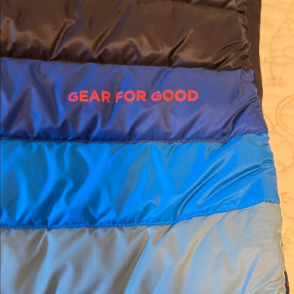 Cotopaxi Black and Blue Puffer Vest with Green Stripe - Picture 5 of 6